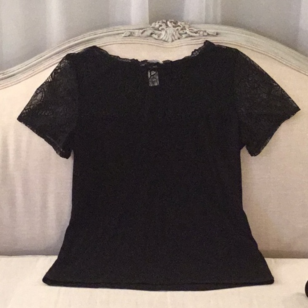 H&M Black Lace Top SIZE LARGE